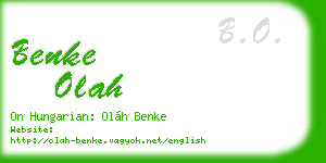 benke olah business card